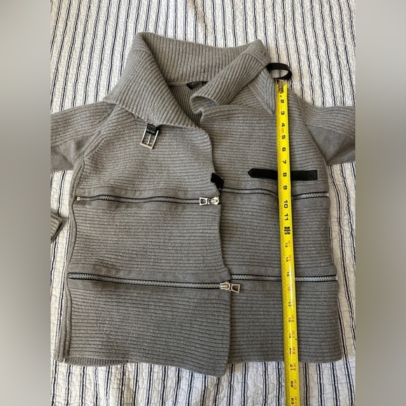 👚Barbara Bui Tricot Zippers Knit Cardigan/sweater Belts Grey 100% Wool si… - Picture 8 of 16